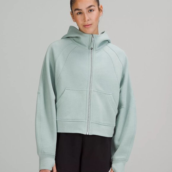 lululemon athletica Tops - Lululemon Scuba Oversized Full-Zip Hoodie Silver Blue XS/S M/L NWT